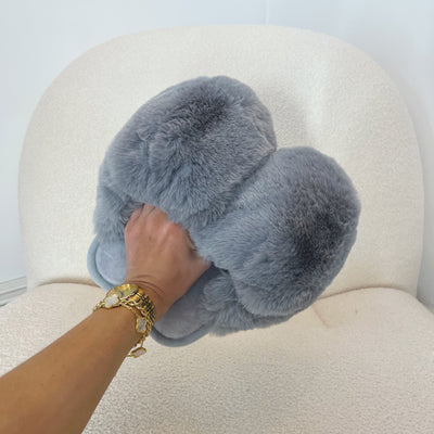 LYDIA Plush Faux Fur Pillow Slippers