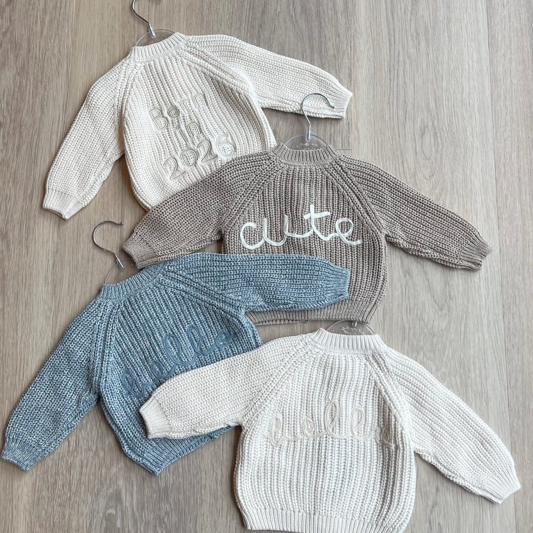 【新品・未使用】　HYEON baby knit Born in 2026 Chunky Knit Cardigan in Cream – Talliah Rose