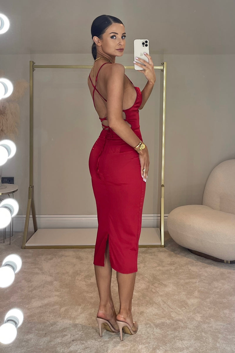 The LOTTIE Midi Dress | Cherry Red