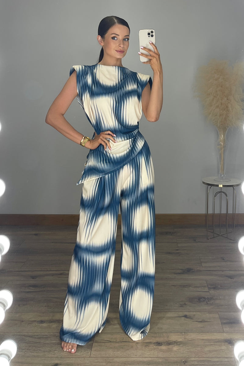 GRACE Water Colour Asymmetric Wide Leg Co Ord