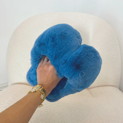 LYDIA Plush Faux Fur Pillow Slippers