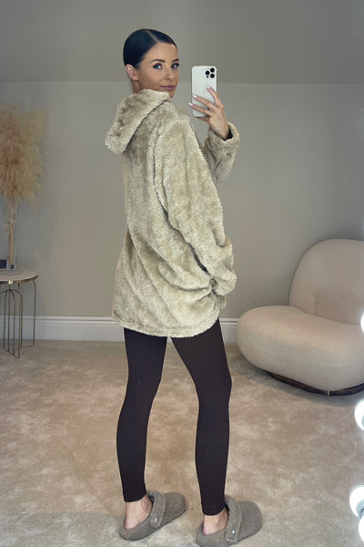 The LILY Teddy Oversized Hoodie | Biscuit