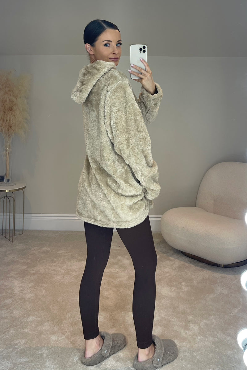 The LILY Teddy Oversized Hoodie | Biscuit