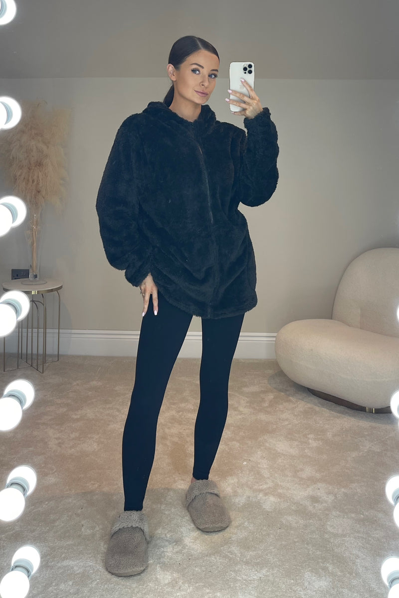 The LILY Teddy Oversized Hoodie | Classic Black