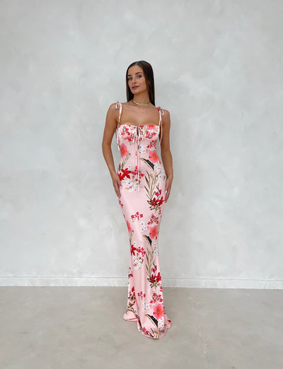 TIA Floral Milkmaid Sculpting Maxi Dress (4 colours)