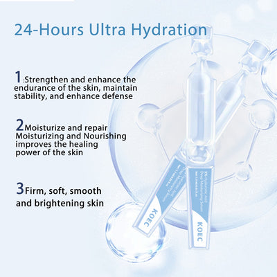 KOEC Korean 4D Hyaluronic Acid & Collagen Anti-Aging Skincare Face Serum Vials (Step 1)