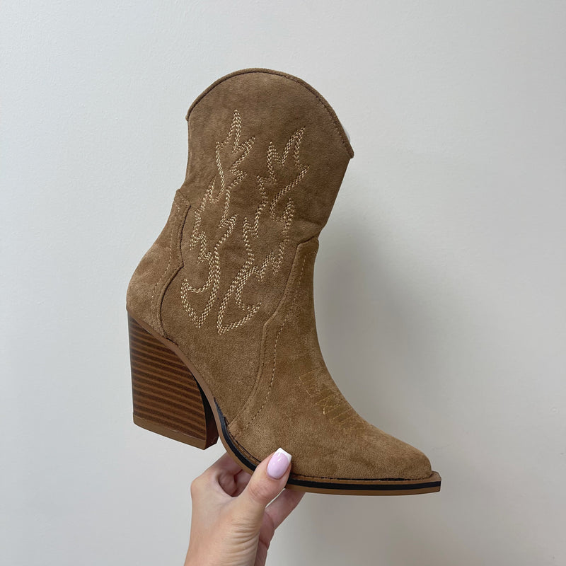 TAYLOR Toffee Premium Suede Western Boots
