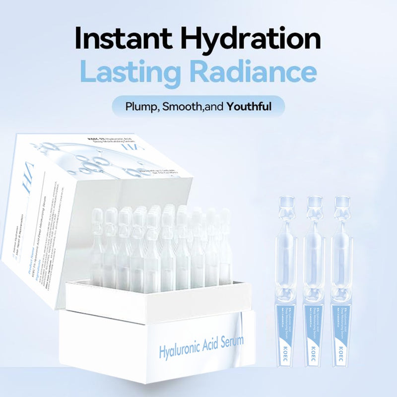KOEC Korean 4D Hyaluronic Acid & Collagen Anti-Aging Skincare Face Serum Vials (Step 1)