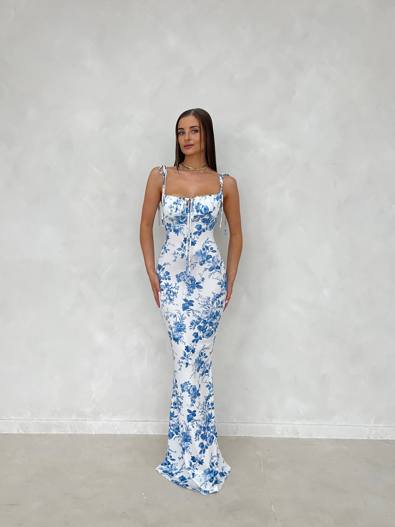 TIA Floral Milkmaid Sculpting Maxi Dress (4 colours)