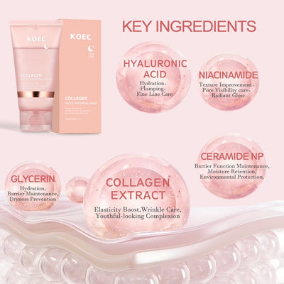 KOEC Korean Collagen Glass Skin Night Wrapping Skincare Mask