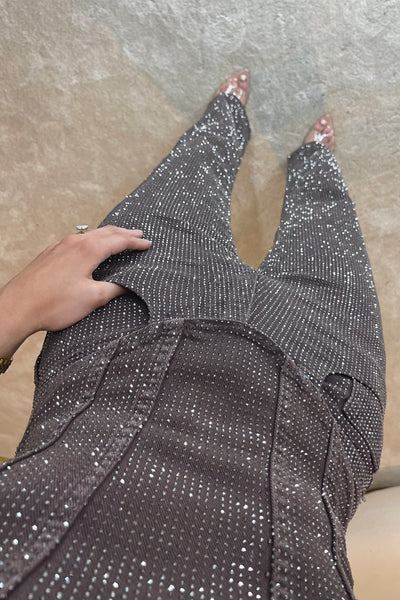 The ERIN Diamanté Jeans | Chocolate