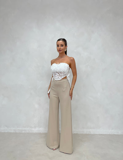 RAE Thick High Waisted Wide Leg Trousers (4 colours)