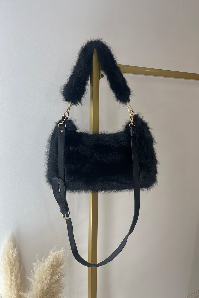 HATTIE Luxury Faux Fur Mini in Black