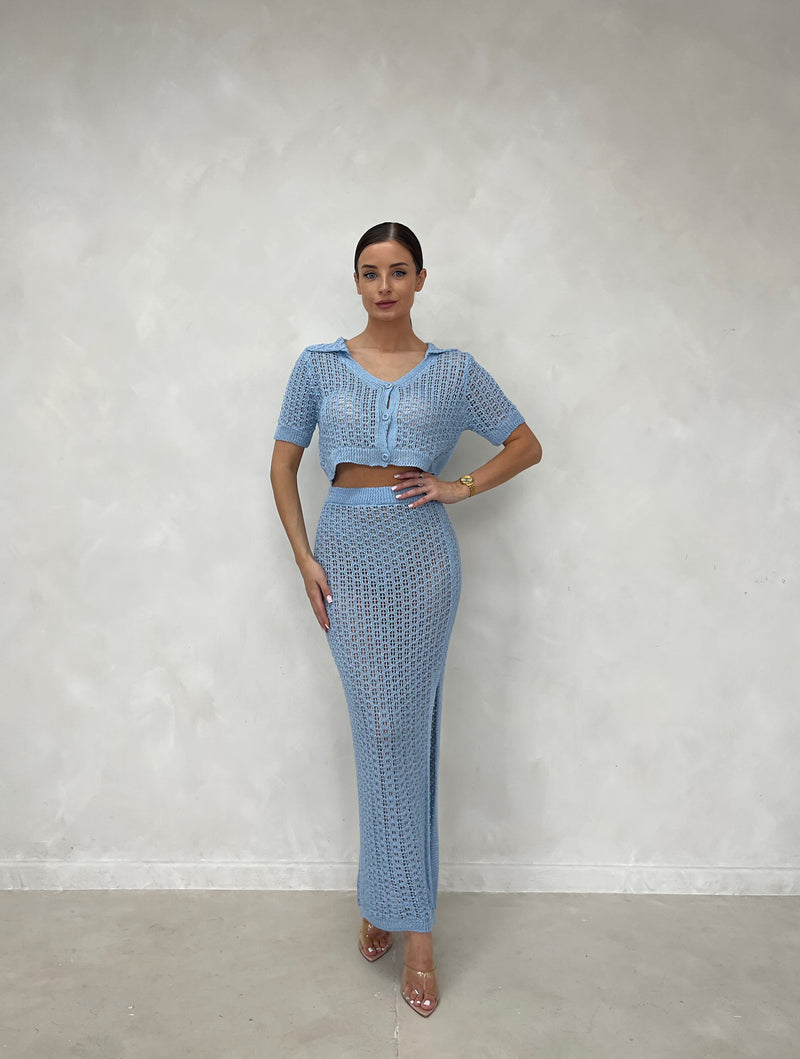 LIZA Knitted Crochet Maxi Co Ord (3 colours)