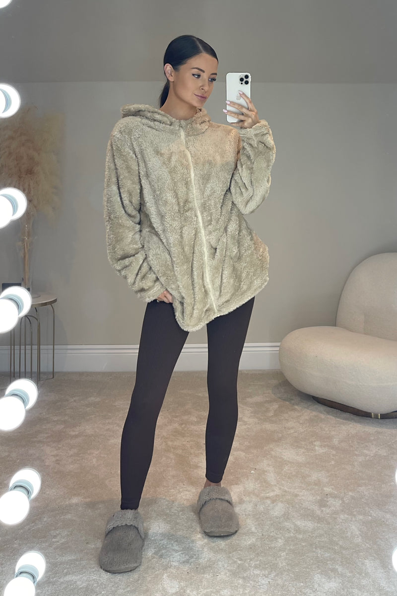 The LILY Teddy Oversized Hoodie | Biscuit