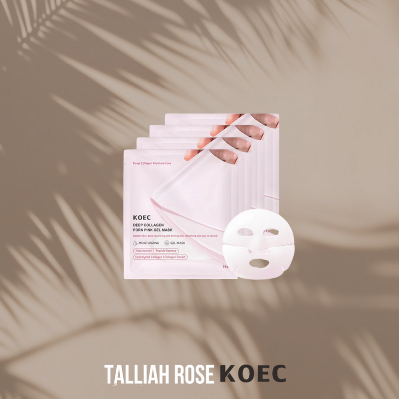 KOEC Korean PDRN Pink Collagen Overnight Glass Skin Jelly Mask for Firming & Barrier Repair (4 pack)