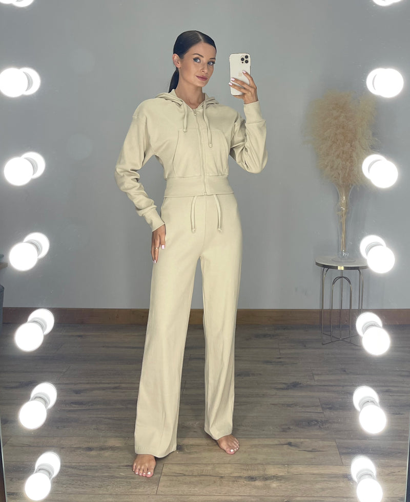 ELLA Soft Ribbed Stretch Straight Leg High Waisted Trouser & Jacket Contouring Lounge Set (4 colours)