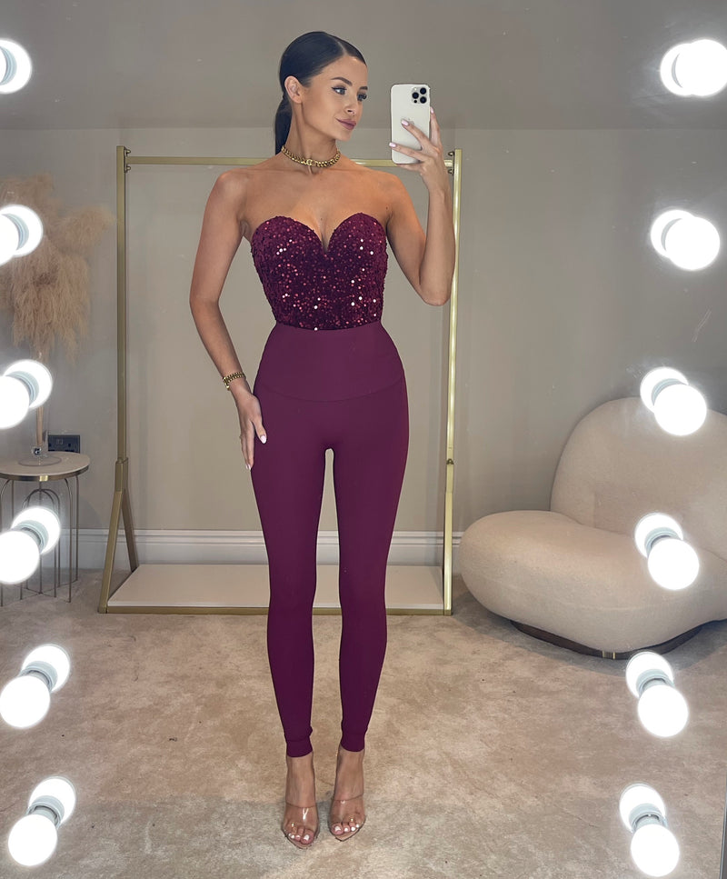 The FRANKIE Seamless Sculpt Leggings | Dark Cherry