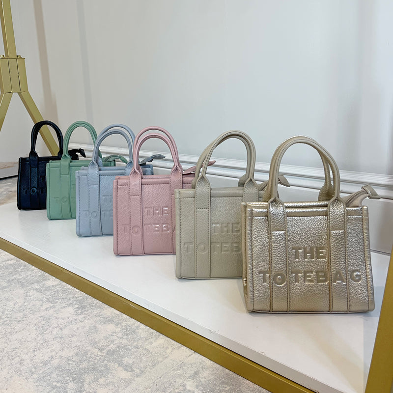 MACY ‘The Tote Bag’ Mini Block Colour Handbag with Cross Body Strap
